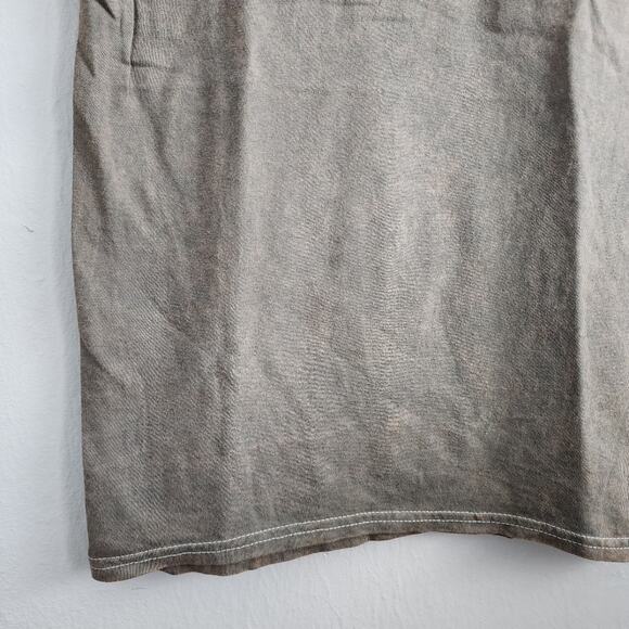 NIRVANA Smiley Graphic Tan Short Sleeve 100% Cotton Bleach T-Shirt Top - Picture 3 of 9